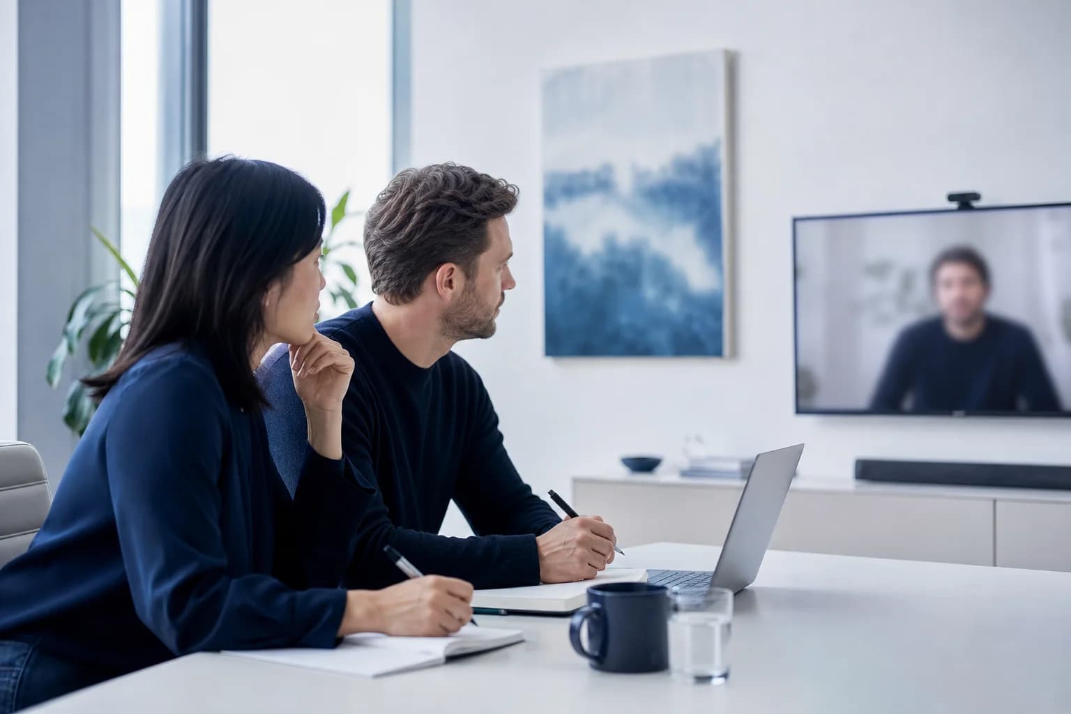 Engineering leaders comparing remote developer hiring options in a modern office
