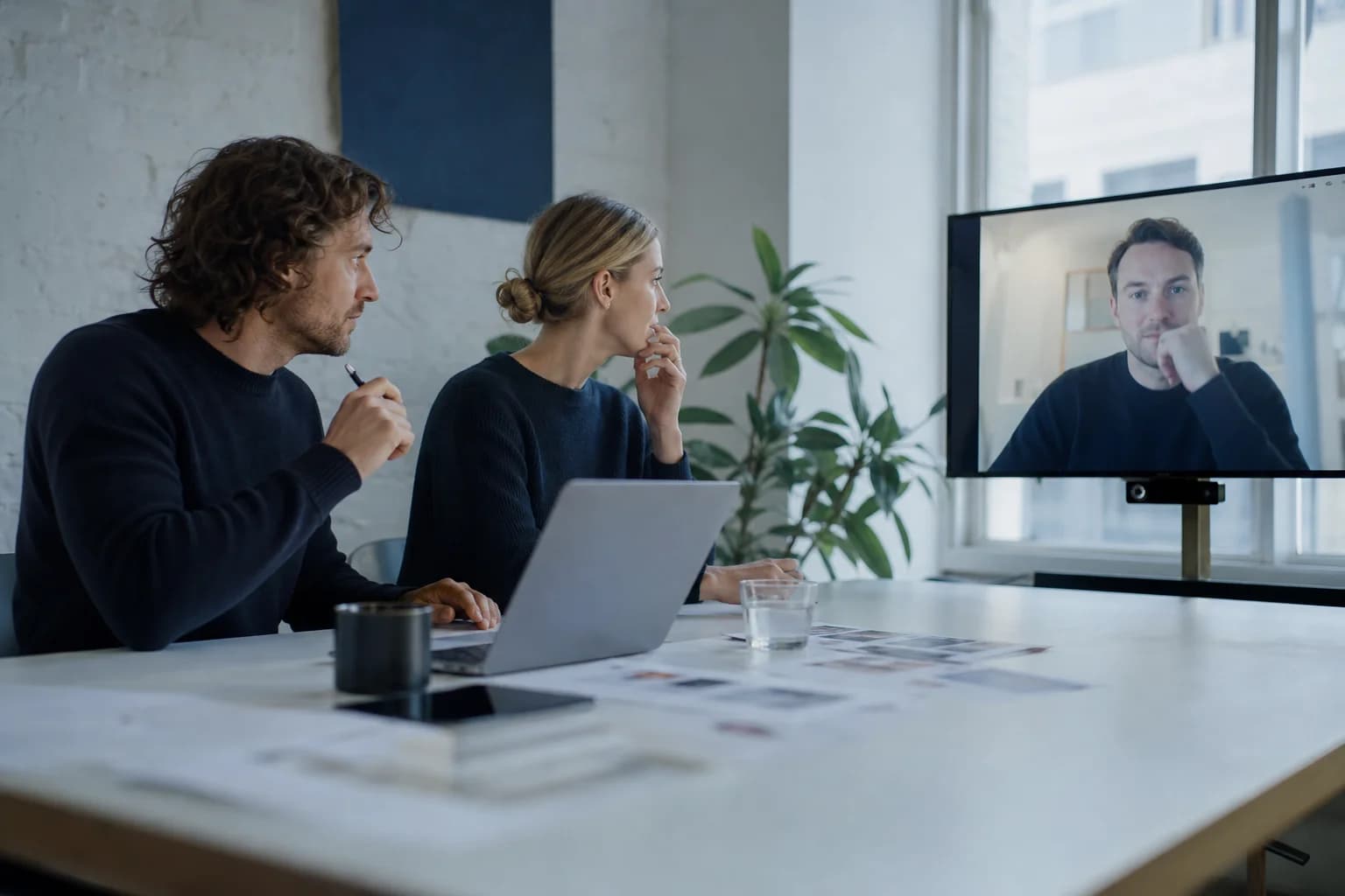 Engineering leaders reviewing remote React developer candidates