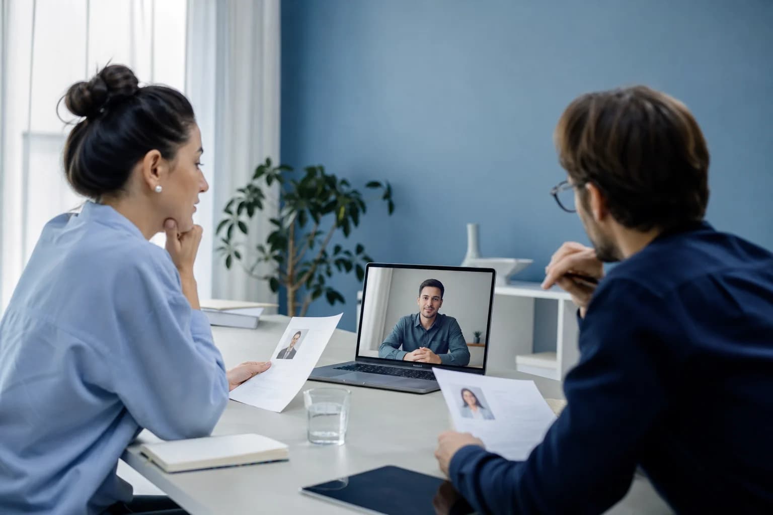 Engineering leaders reviewing vetted remote developer candidates